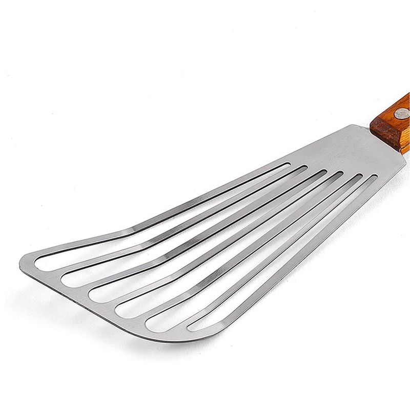 E-SideStep 11 Inch Stainless Steel Wood Handle Fish Spatula