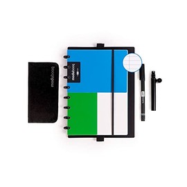 Modubooq notes - Modular Reusable Smart Notebook A5 - Lined blue pages with duratech3 technology - Notebook with Discbound System - Washable and writes like paper - from PATboard