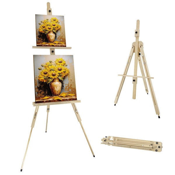 Stuelloaf Tripod Easel for Painting, Art Wooden Easel Stand for