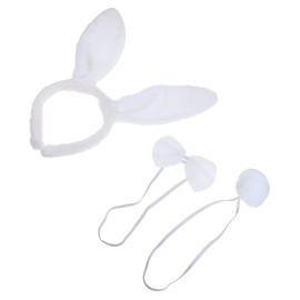 Baluue Plush Rabbit Ear Headband Set with Nose and Tail Soft Comfortable Party Costume Accessories for Easter Cosplay and Performance Non Slip Design for Adults
