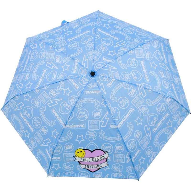 Smiley World Pocket Umbrella Mini Manual Girl Gang, blue