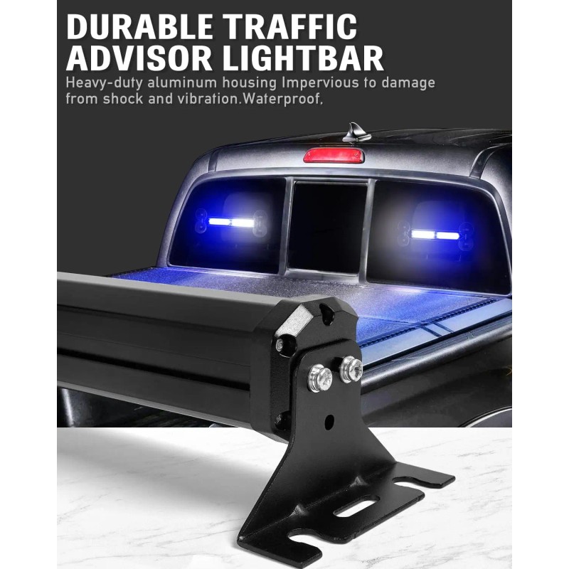 Emergency Strobe Traffic Light Bar 40LED Dash Safety Flashing Front/Rear