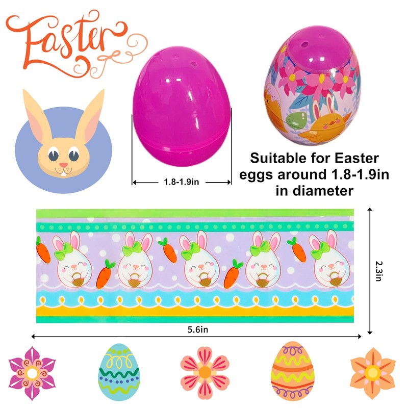 24Pcs Easter Egg Decorating Kit, Easter Decorations Heat Shrink Wrap