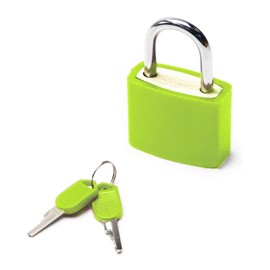Yinpecly 1pcs ABS Keyed Padlock Anti Rust Lock, Waterproof Padlock for Cabinets Drawers Outdoor Use, 0.89 inch Wide Zinc Alloy Body Shackle Green Keyed Different