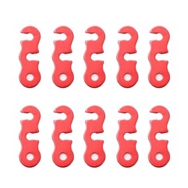 Universal Metal Fittings, Set of 10, Universal Brackets, Aluminum Rope Length Adjustment, Rope Tensioner, Includes Wire Holder for Storage, Adjustable Rope Length, Outdoors, Camping Equipment, Tent