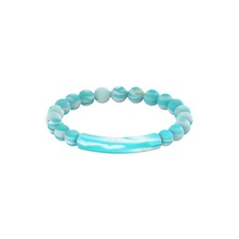 QALO Men & Women's Natural Stone Tranquil Silicone Bracelet, Durable & Comfortable Unisex Bangle, Water Resistant Bracelet, Turquoise, Small/Medium