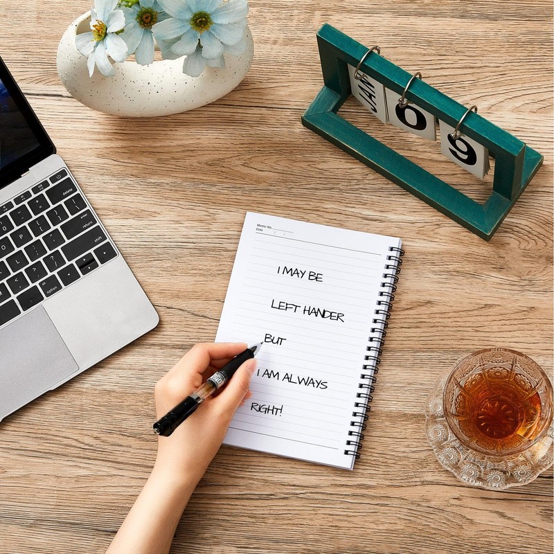 Lewtemi 6 Pack Small Left Handed Notebook 8"x5" Lefty Spiral