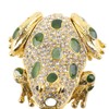 Rhinestone Frog Jewelry Box Painted Electroplated Frog Figurine Jewelry Boxes