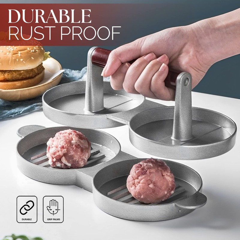 Alpine Cuisine Burger Press with Wood Handle, Hamburger Press Patty