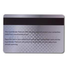 Card Minder RFID/NFC Blocking Card - Contactless Card Protection - 1 Card Protects Your Entire Wallet - Next Gen with No Need for Sleeves (1 Card, Platinum Card)