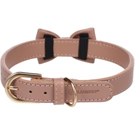 Flamingo NELA Rosé Bow Collar - M | 36-44cm x 20mm x 4mm - Quality Leather, Stylish and Practical - Ideal for Cocker Spaniel, Cavalier King Charles Spaniel, Miniature Schnauzer