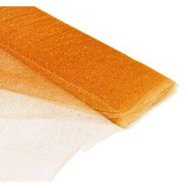 54" by 10 Yards (30 ft) Glitter Fabric Tulle Bolt for Wedding and Decoration (Orange)