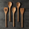 5-Piece Natural Wooden Cooking Spoons Set - Heat-Resistant Kitchen Utensils