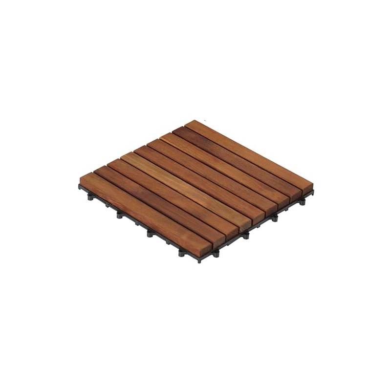 Bare Decor EZ-Floor in Solid Teak Wood, 1 Tile ONLY,
