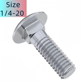 1/4"-20 X 1-3/4"(25pc) Stainless Carriage Bolt, 18-8 Stainless Steel Full Thread Coverage,Carriage Bolt,by SANTIE