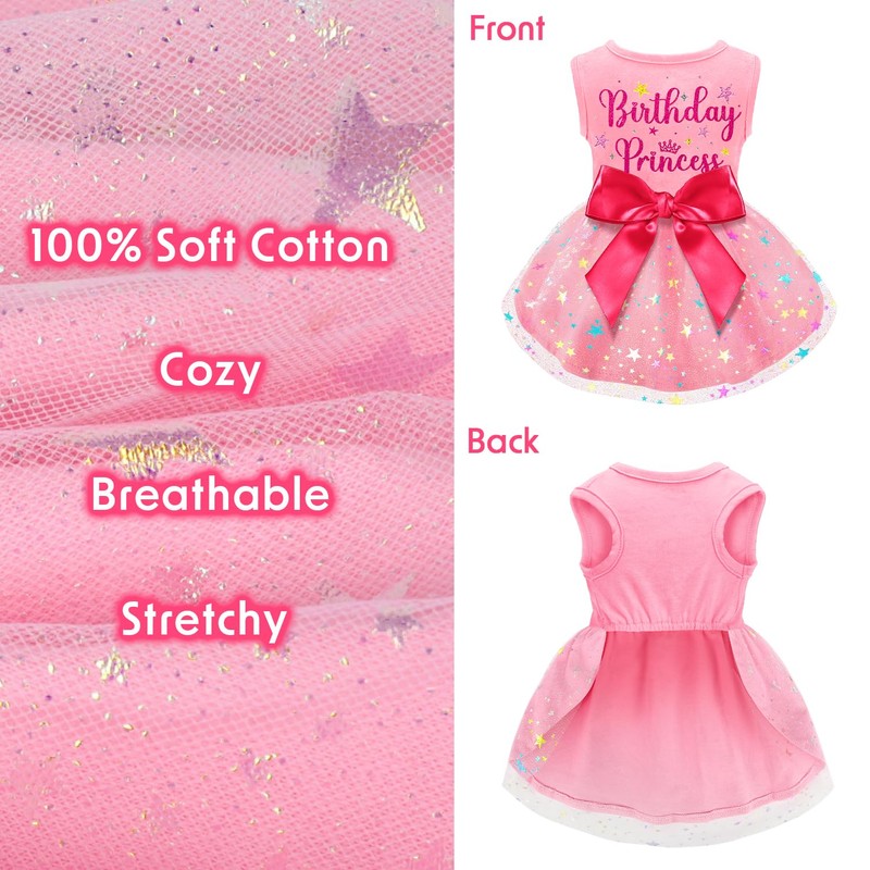 Dog Birthday Dress Dog Dress with Bowknot Tulle Birthday Princess