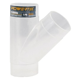 POWERTEC 2-1/2 Inch Clear Y Fitting for 2-1/2 Inch Dust Collection Hose, 2 1/2 Inch Dust Collection Hose Connector Fittings for Dust Collection System, 1 Pack (70228V)