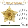STOBOK Christmas Glitter Poinsettia Artificial Flowers: Pack of 12 Golden
