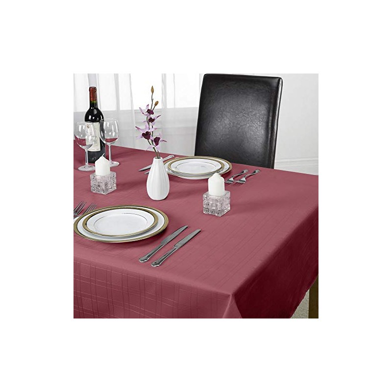 Emma Barclay Chequers - Jacquard Table Cloth in Wine -