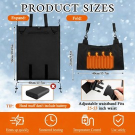 Tuanse Electric Heated Hand Warmer Pouch with Adjustable Strap (No Build in Battery), Portable USB Heated Hand Muff for Football, 3 Levels Heating for Men Women Cold Weather Hunting Camping Winter