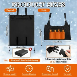 Tuanse Electric Heated Hand Warmer Pouch with Adjustable Strap (No Build in Battery), Portable USB Heated Hand Muff for Football, 3 Levels Heating for Men Women Cold Weather Hunting Camping Winter