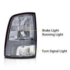 CHEDA Tail Lights w/o Bulbs Compatible With Dodge Ram 1500 2009-2010/ Dodge Ram 2500 3500 2010 / Ram 1500 2500 3500 11-18/ Ram 1500 2019 2020 Classic Rear Lamps Assembly Pilotos Traseros Conjunto