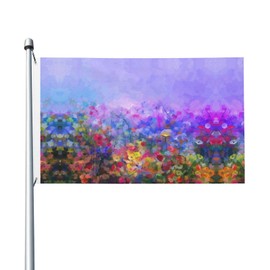 Reaocly Purple Flower Daisy Flag 3x5 Ft Spring summer season Outdoor Flags Double Sided with Grommets Decorations in Gardens Yards and Indoor