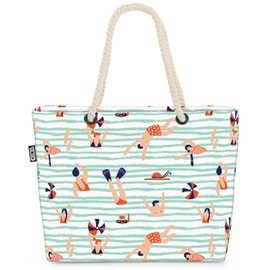 VOID Swimming Pool Fun Beach Bag Shopper 58 x 38 x 16 cm 23L XXL Shopping Bag Travel Bag Beach Bag, multicoloured, Casual