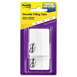 Post-It 686F50wh Durable Filing Tabs, 2-Inch X1-1/2-Inch, 50/Pk, Solid White