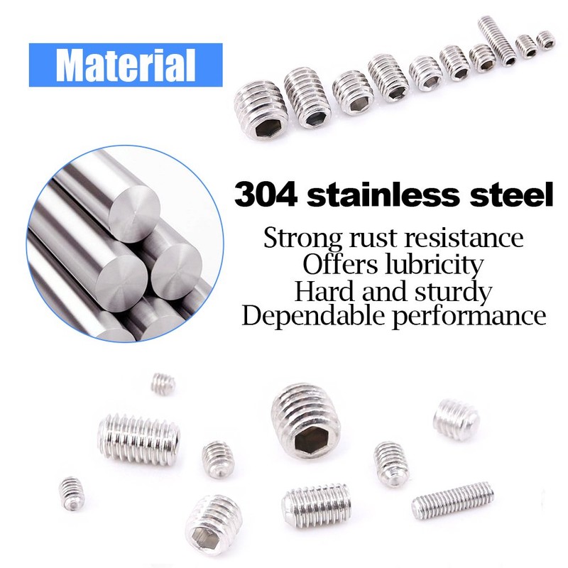 Glarks 200-Piece M3 4 5 6 8 Hex Allen Head
