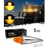 Partsam 5Pcs Amber Torpedo Cab Marker, LED High/Low Brightness Chrome