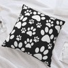 VARUN White Dog Paws on Black Background Throw Pillow Covers