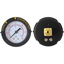 Water Proof 60psi 1/4" NPT Back Mount Pressure Gauge for Swimming Pool, 2" Dial with Adjustable Bezel for Pool Pump Filter Replacement