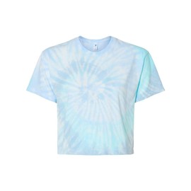 Colortone Tie Dye Crop T-Shirt for Women, Lagoon, Large