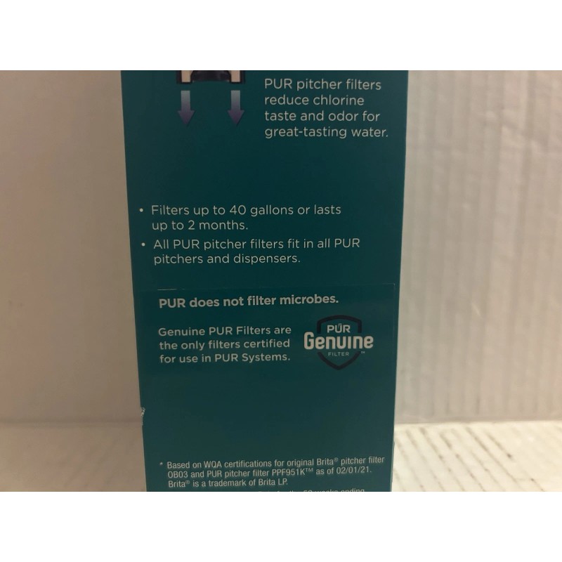 PUR Plus PPF951K Pitcher Filter Reduces 3x More Contaminants than