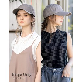 Loo&c Women's Hat, Large Size, Well Crafted, Deep Cap, Cool to the Touch, UV Protection, 100% Cotton, Adjustable Size, All Seasons, beige grey