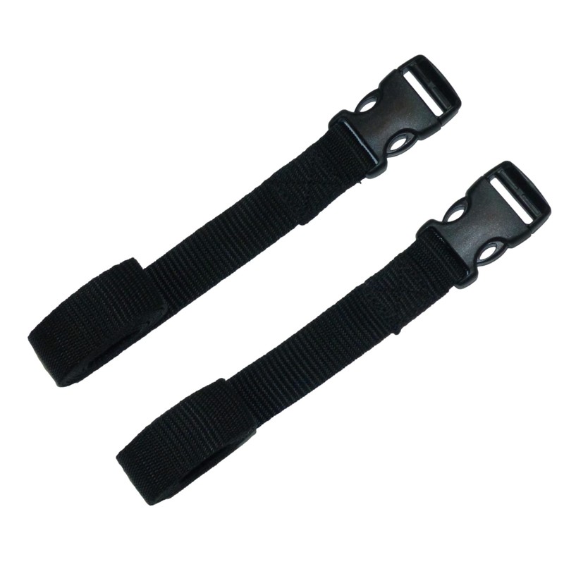 Webbing Strap with Quick Release Buckle, Pack of 2 (Black,