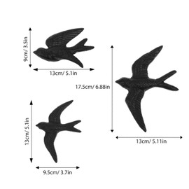 YULIAO Kunstharz Schwalben Kolibri, Vögel Wandskulptur 3D, Fliegende Vögel Wandkunst, Wanddekoration In Form Eines Vogels, Wanddekoration Fliegende, Zur Dekoration, Rostschutzbeschichtung