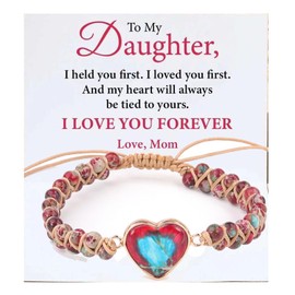 Mother Daughter Bracelet Bead Bracelet Heart Matching Bracelets Mothers Day Gifts for Mom Daughter Granddaughter Jewelry