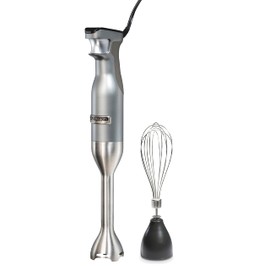 Hamilton Beach Professional Electric Hand Immersion Blender with Variable Speed + LED Screen, 300 Watts of Peak Power, Stainless Steel Whisk and Blade, Silver (59750)