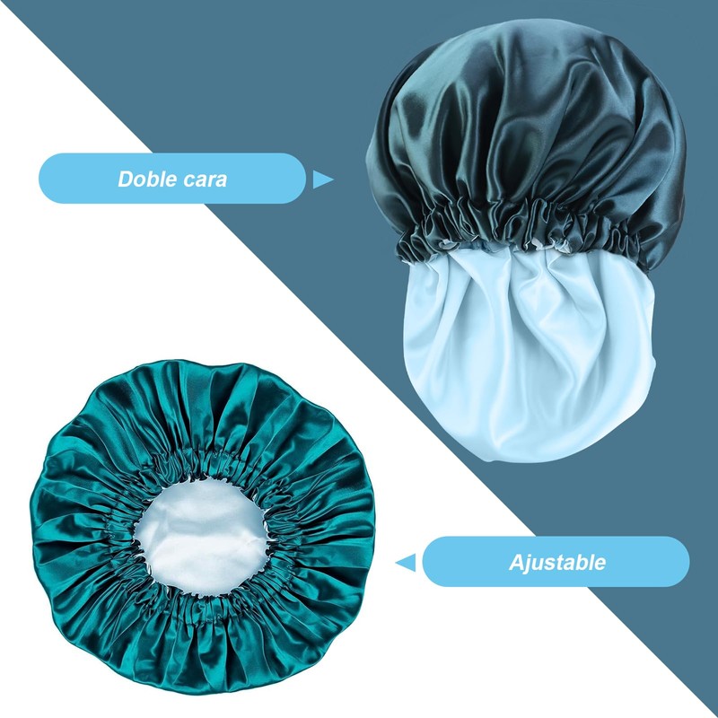Gorro de Seda para Dormir Ajustable, 3 Piezas Gorro de