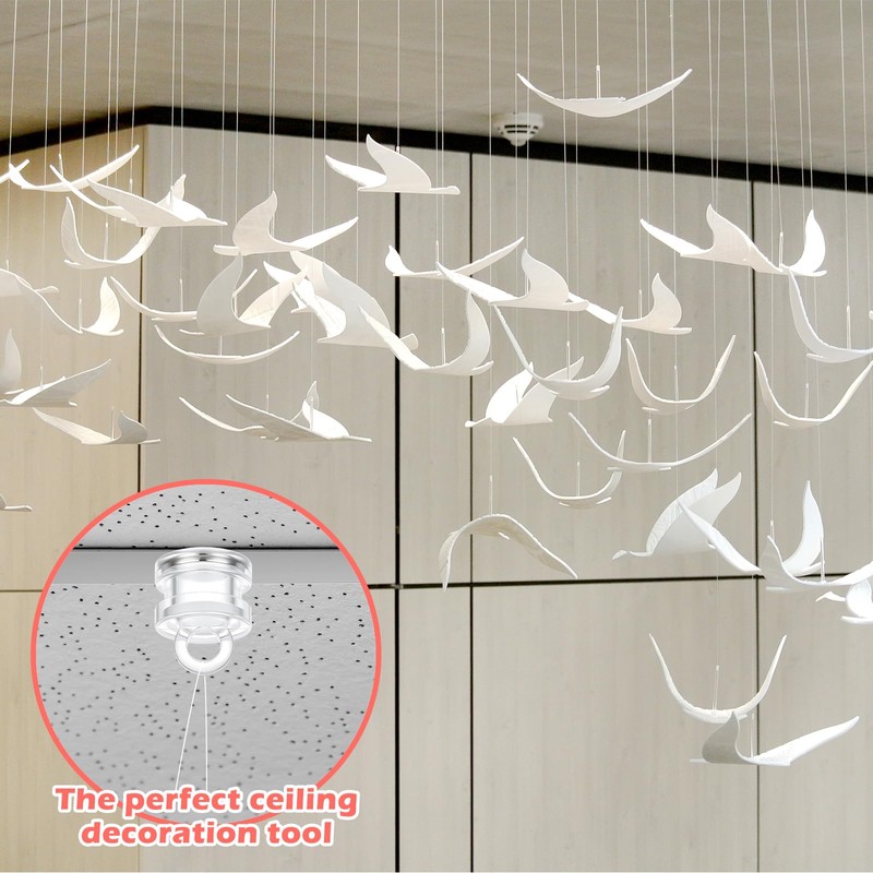 20 Pack Magnetic Ceiling Hooks with 328ft Clear Hanging Line,