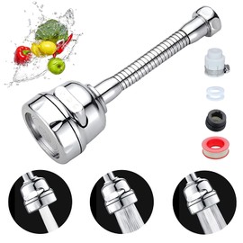 Aireador de fregadero,filtro grifo cocina,atomizador grifo,360 grados Aireador de Grifo con 3 Modos,para lavar platos, lavar verduras y lavar frutas ducha,antisalpicaduras,móvil
