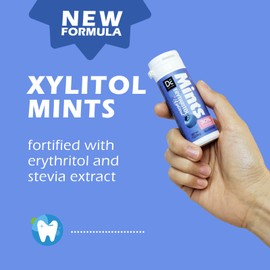 DC24 DAILY CARE Xylitol Erythritol Mints, No Aspartame Sugar Free Hard Candy, Low-Calorie, Dry Mouth Drops Keto Blueberry 30 Pieces (Pack of 4)