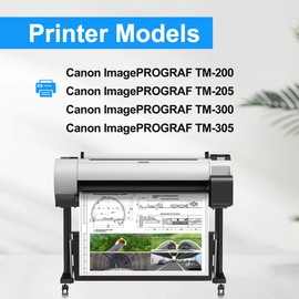 LCL PFI-120 PFI120 130 ml Ink Cartridge Compatible with Canon PFI-120MBK PFI-120C PFI-120M PFI-120Y Compatible with Canon ImagePROGRAF TM-200 TM-205 TM-255 TM-300 TM-305 Printers (4 4.4