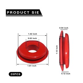 leechio 20 PCS Glad Hand Seals, Handshake Valve Gasket, Rubber Truck Non-slip Handle Seals, Hose Washers Modification Accessories Replacement, Suitable for Most Trailers and Trucks (Blue & Red)