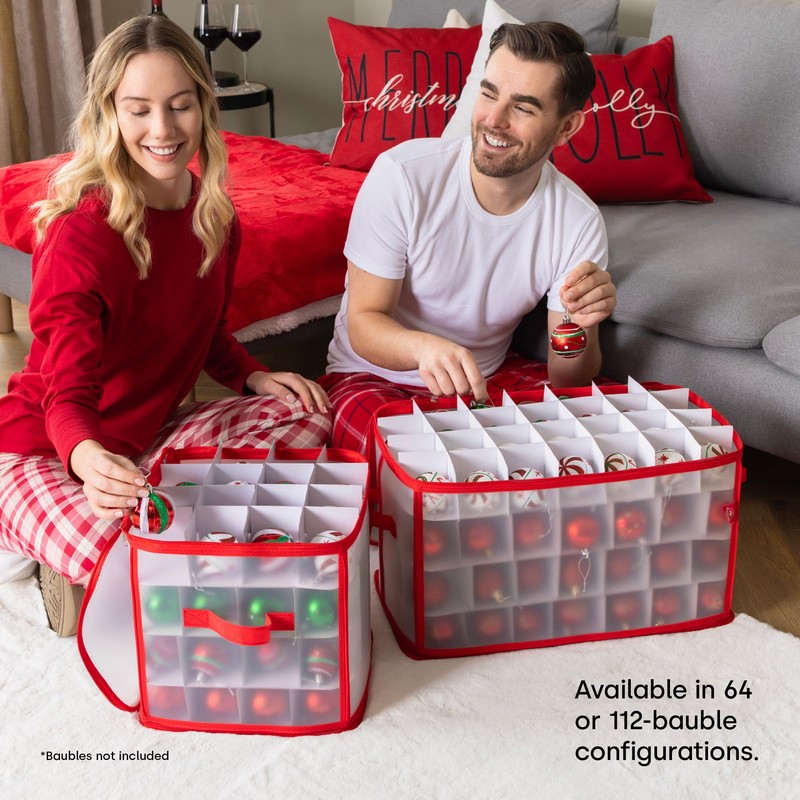 Christmas Village Bauble and Decoration Storage Cube with Padded Dividers