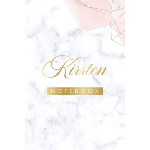 Kirsten Notebook: Pink, Cute Heart, Personalized Name, Cute pug journal
