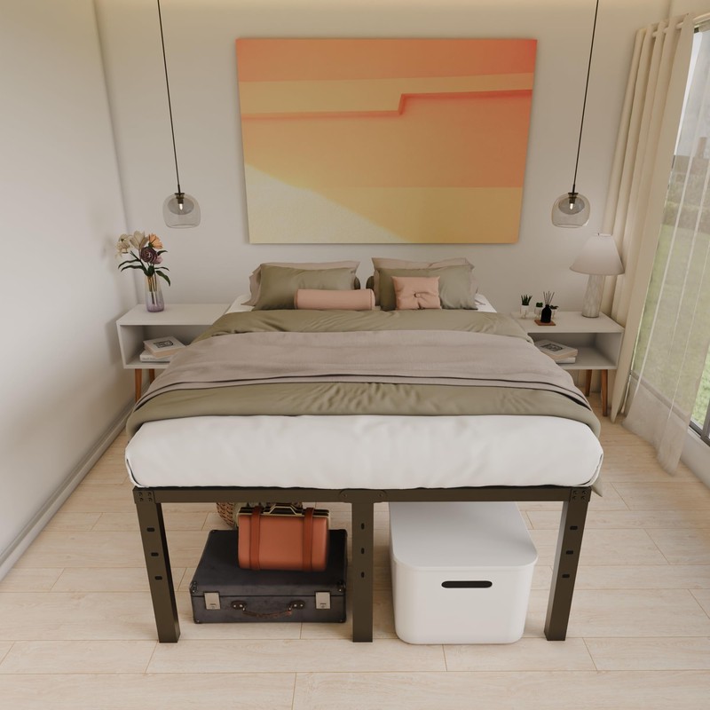 HOBINCHE 20 Inch King Size Bed Frame, No Box Spring