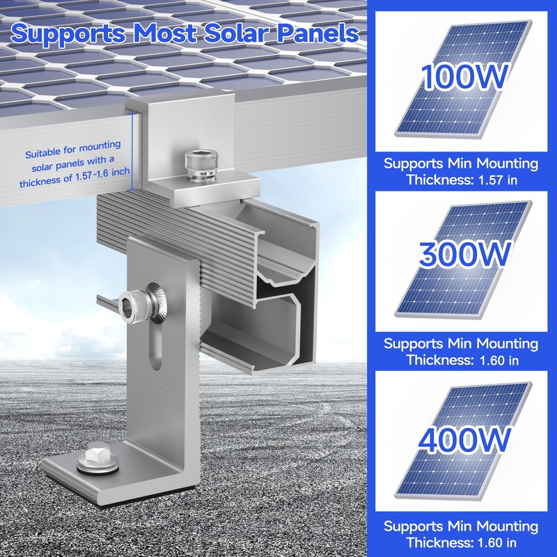 Solar Panel Mounting Brackets Kit 10Pcs Solar Roof Mount Kit